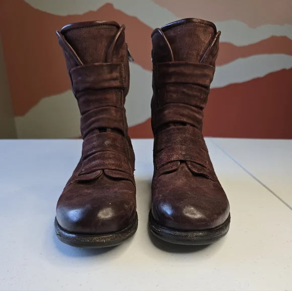 A.S.98 Leather Traver Military Boots Burgundy Women's 7.5-8 Euro 38 - Picture 6 of 12